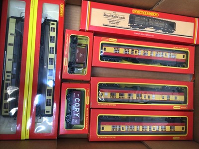 Lot 1864 - Railway 00 gauge boxed selection of Hornby, Mainline, Bachman carriages and rolling stock (2 boxes)