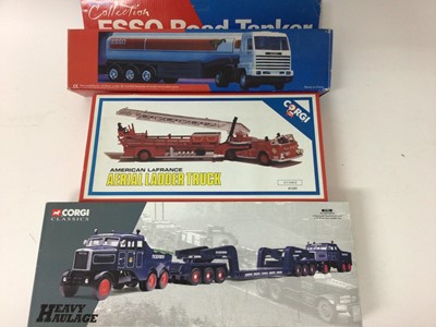 Lot 1869 - Diecast boxed and unboxed selection to include larger models Corgi heavy haulage and others (3 boxes)
