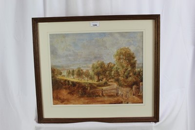 Lot 1009 - Thomas Churchyard watercolour (after Constable) Fen Lane