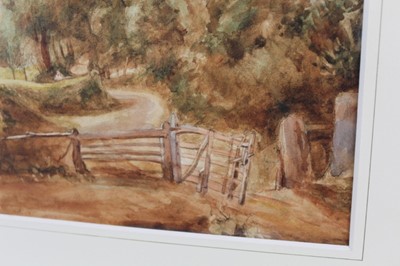 Lot 1009 - Thomas Churchyard watercolour (after Constable) Fen Lane