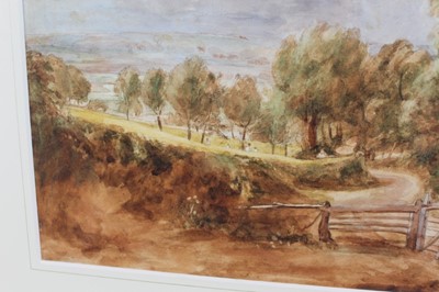 Lot 1009 - Thomas Churchyard watercolour (after Constable) Fen Lane