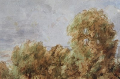 Lot 1009 - Thomas Churchyard watercolour (after Constable) Fen Lane