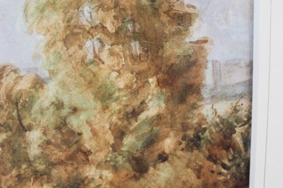 Lot 1009 - Thomas Churchyard watercolour (after Constable) Fen Lane