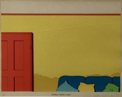 Lot 43 - Jeffrey Edwards (b. 1945) screenprint - ‘Terrible Rising Damp’, signed A/P, dated 1969, 42cm x 33cm