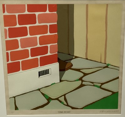 Lot 44 - Jeffrey Edwards (b. 1945) screenprint - ‘Come on Dad!’, signed A/P dated 1969, 40cm x 38cm
