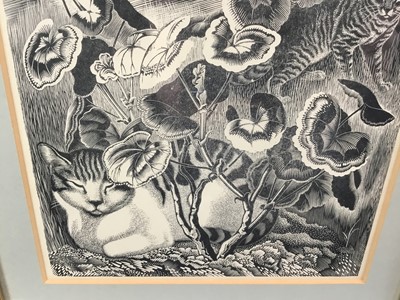 Lot 41 - Clifford Cyril Webb (1895-1972) two woodcut prints - ‘Farmyard’ 2/30, signed, and a study of cats both in glazed frames