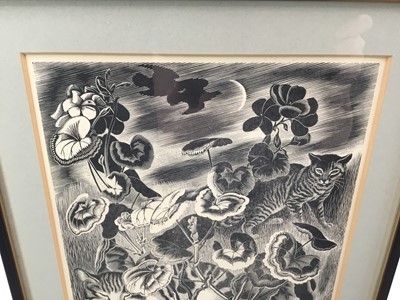 Lot 41 - Clifford Cyril Webb (1895-1972) two woodcut prints - ‘Farmyard’ 2/30, signed, and a study of cats both in glazed frames
