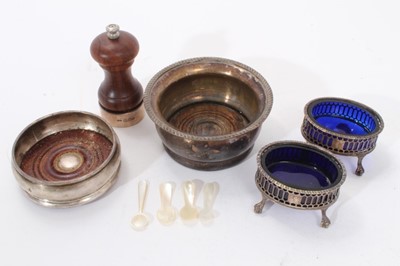 Lot 354 - Pair of George III silver salts and other items.