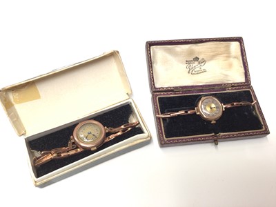 Lot 50 - Two vintage 9ct rose gold wristwatches