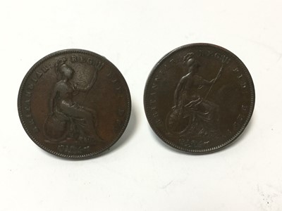Lot 445 - G.B. - Copper Pennies Victoria 1843 (N.B. Reverse error D.F.F in legend instead of D.E.F) VG-AF and 1844 GVF (2 coins)