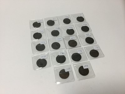 Lot 454 - G.B. - Mixed copper Half Pennies to include William III 1697, 1699, George I 1720, 1724, George II 1734, 1736, 1739, 1740, 1742, 1749, George III 1771, 1773, 1774, 1775 x 2, George IV 1825, 1827 an...