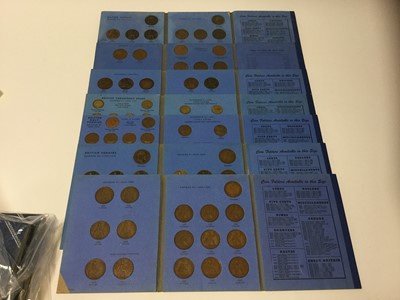 Lot 462 - G.B. - Seven Whitman folders containing mixed bronze Pennies, Half Pennies and brass Three Pences to include scarce date Pennies 1950 x 2, 1951 x 2 etc and other coinage, some in better than averag...