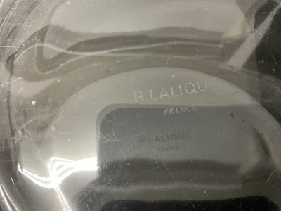 Lot 1010 - Rene Lalique glass bowl with moulded leaf decoration, signed on base, 31.5cm diameter