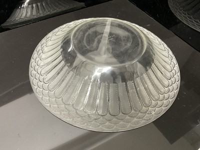 Lot 1011 - Rene Lalique Jaffa pattern clear and frosted glass bowl, signed on base, 31.5cm diameter