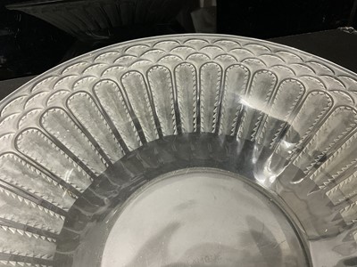 Lot 1011 - Rene Lalique Jaffa pattern clear and frosted glass bowl, signed on base, 31.5cm diameter