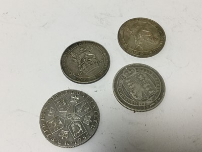 Lot 471 - G.B. - Mixed silver Shillings to include George III 1787 GEF, Victoria JH 1889 AF (N.B. Small head rare), Edward VII 1905 (N.B. Obv: Scratches) otherwise AF-GF (rare) and 1907 GEF-AU (N.B. Light ra...