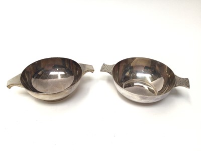 Lot 101 - Two contemporary silver quaiches