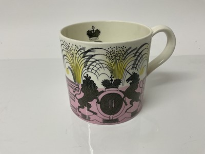 Lot 1071 - Wedgwood Queen Elizabeth II 1953 Coronation mug, designed by Eric Ravilious, 10.5cm high