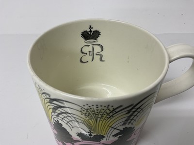 Lot 1071 - Wedgwood Queen Elizabeth II 1953 Coronation mug, designed by Eric Ravilious, 10.5cm high