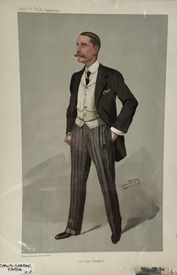 Lot 330 - Group of period Vanity Fair lithographic prints of notable figures (names beginning with 'E') by Spy, Ape and others, all 18.5cm x 31cm, individually wrapped.