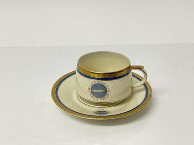 Lot 1079 - Rare Deutsche Zeppelin Reederei cup and saucer, manufactured by H&C