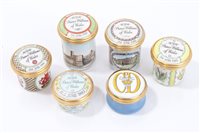 Lot 124 - Five Halcyon Days Royaltyal commemorative pots...