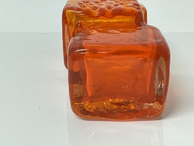Lot 1100 - Whitefriars Tangerine Drunken Bricklayer vase, designed by Geoffrey Baxter, 21cm high