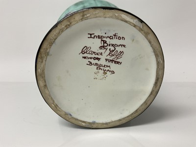 Lot 1103 - Extremely large 1930's Clarice Cliff vase decorated in the Inspiration Caprice pattern, 41cm high