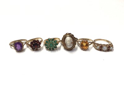 Lot 119 - Group 9ct gold gem set dress rings