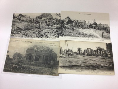 Lot 1436 - Postcards mainly Military including real photographic, comic, French bomb damage, song cards, portraits, patriotic,Military leaders plus Royalty and other cards.