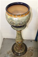 Lot 2104 - Royal Doulton green, brown and blue glazed...
