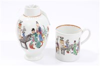 Lot 161 - Mid-18th century Worcester polychrome oviform...
