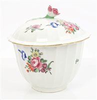 Lot 165 - Mid-18th century Worcester polychrome sucrier...