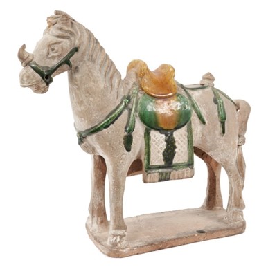 Lot 205 - Chinese Tang’ style horse with glazed saddle