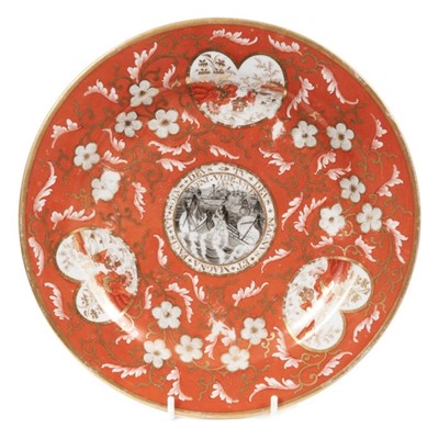 Lot 221 - Rare Chamberlain’s Worcester ‘Armada’ plate, circa 1815-20