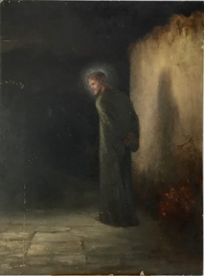 Lot 87 - English School circa 1890 oil on panel - depiction of Christ, 53.5cm x 71.5cm