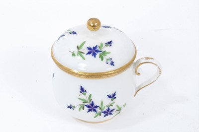 Lot 249 - A Clignacourt, Paris, custard cup and cover, circa 1790-95, stencilled mark in red