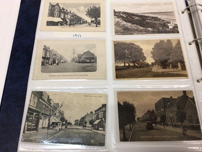 Lot 1452 - Postcrds Frinton on Sea Collection in Album including street scenes some real photographic, multiviews, beach scenes, games on the beach, families, Frinton lifeboat, sheep on the green, town views,...