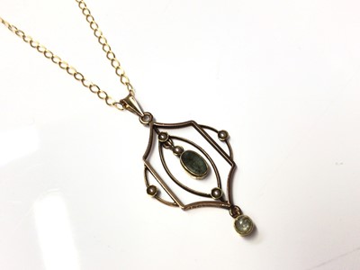 Lot 277 - Edwardian gold and seed pearl pendant on chain