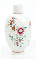 Lot 188 - 18th century Worcester polychrome oviform tea...