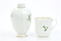 Lot 190 - 18th century Worcester fluted oviform tea...