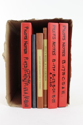 Lot 812 - Interesting group of reproduced and bound Second World War parts catalogues and manuals and operational flight instructions for B-17 Flying Fortress and P-47 Thunderbolt (6 items)