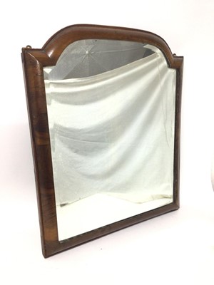 Lot 1308 - Early 18th century walnut cushion framed wall mirror