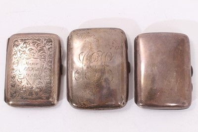 Lot 411 - Three late 19th / early 20th century bowed cigarette cases