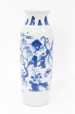 Lot 286 - Chinese Transitional-style blue and white porcelain sleeve vase
