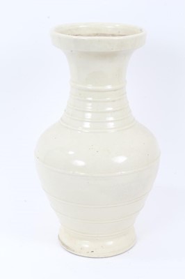 Lot 288 - Chinese monochrome crackle glazed baluster vase