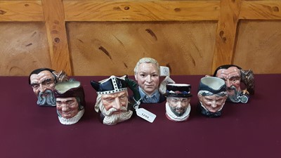 Lot 1255 - Collection of fifteen medium Royal Doulton character jugs to include Viking, The Angler and Merlin