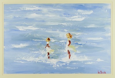 Lot 981 - *Louise Mansfield (1950-2018) oil on board, Paddlers