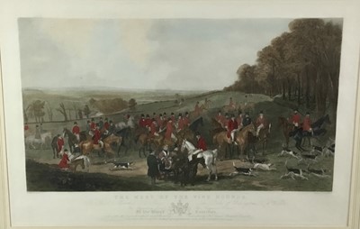 Lot 245 - After Henry Calvert (1798-1869) coloured etching and aquatint - The meet of the Vine Hounds