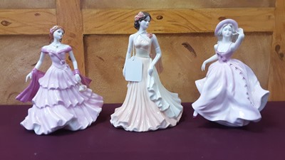 Lot 1270 - Nine Coalport Ladies - Evening Romance, Just For You, Endless Love, Birthday Wishes, Flora, Regina, Melody, Peaceful Wish and Coming of Age